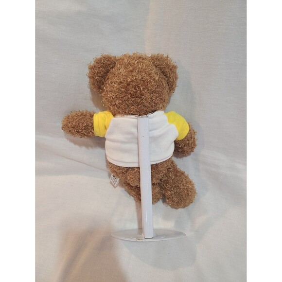 KISS on TOUR Steven Smith Stuffed 12" Brown Teddy Bear with White Shirt on Stand - Picture 3 of 5